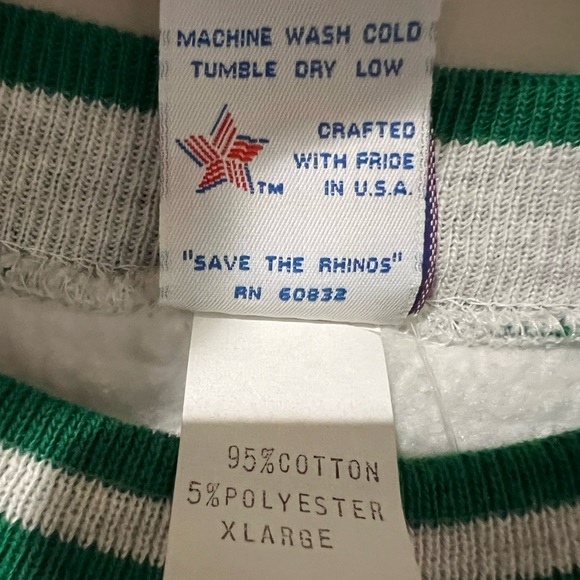 Masters Light Gray Crewneck Sweater with Green Trim and Yellow Logo - Picture 5 of 6